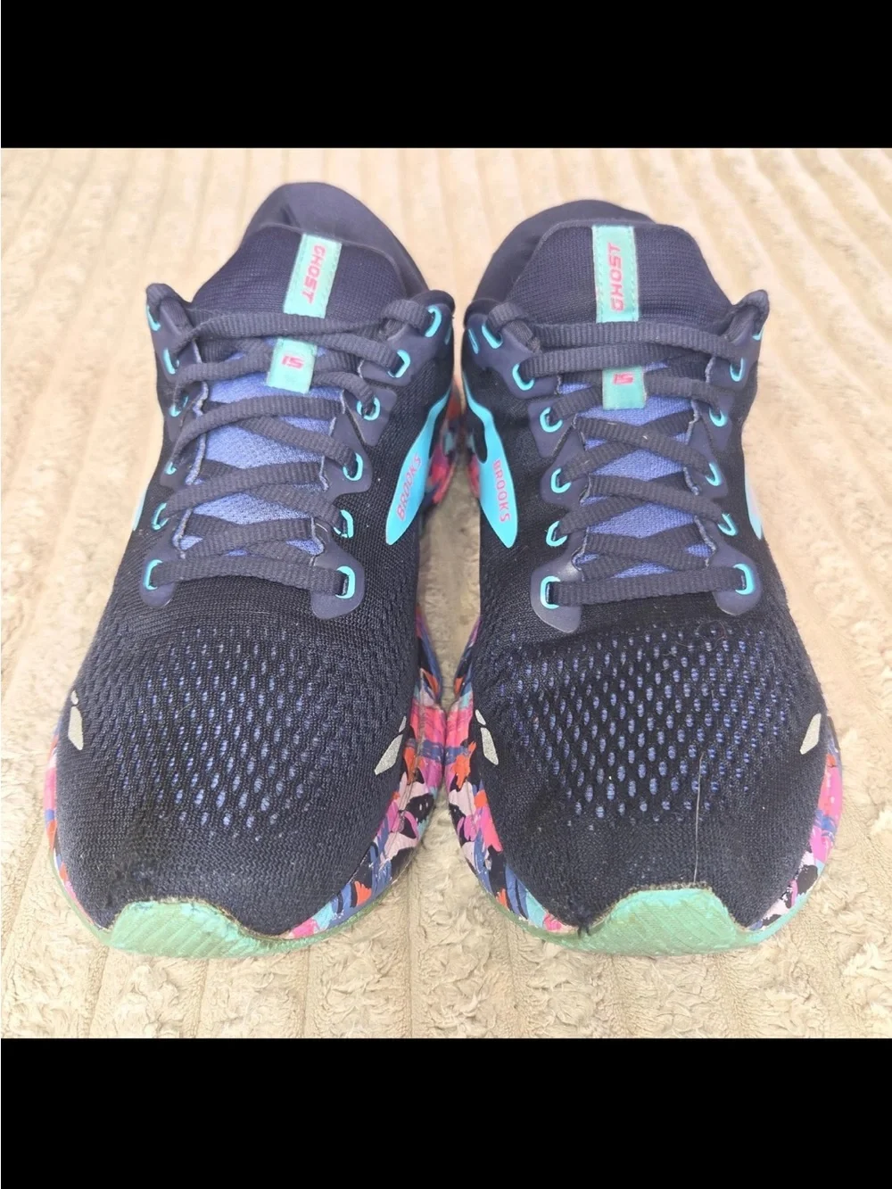 Brooks Ghost 15 Women's Running Shoes Navy Blue Teal Pink Sneakers Size 11 - Picture 3 of 8